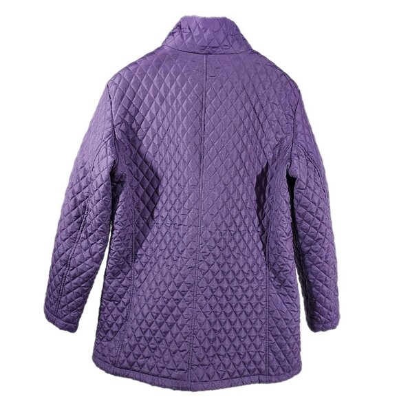 Jane Ashley Women's Quilted Coat, Size Medium Jacket Purple - Picture 2 of 16